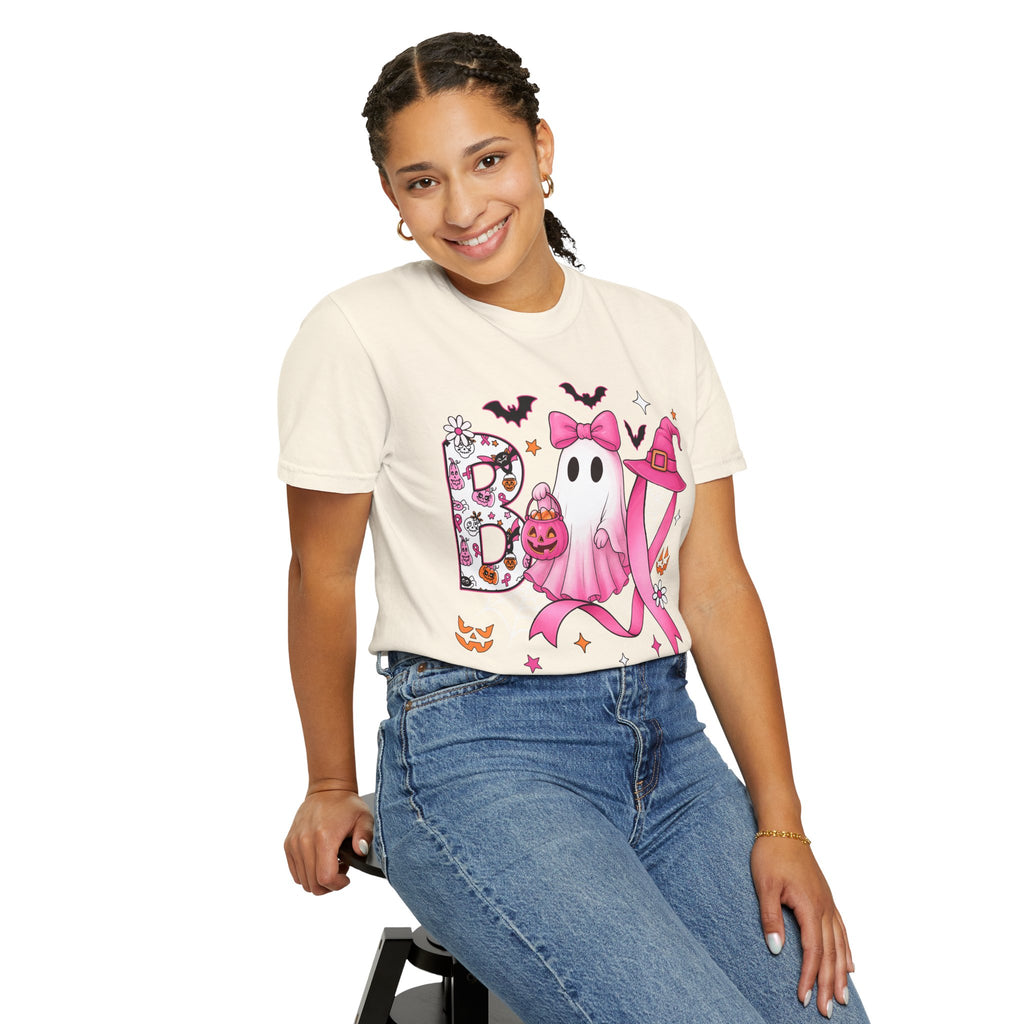 Halloween Ghost Breast Cancer Awareness T-Shirt