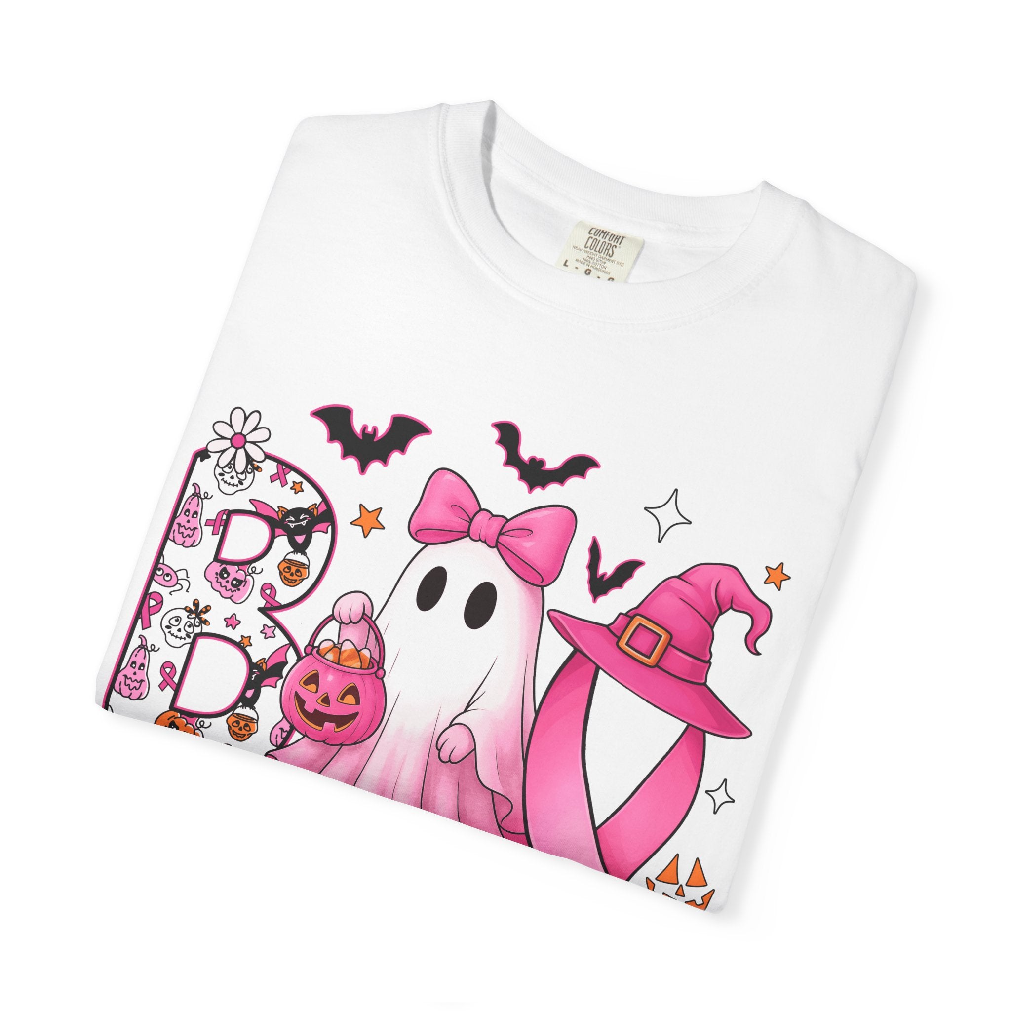 Halloween Ghost Breast Cancer Awareness T-Shirt