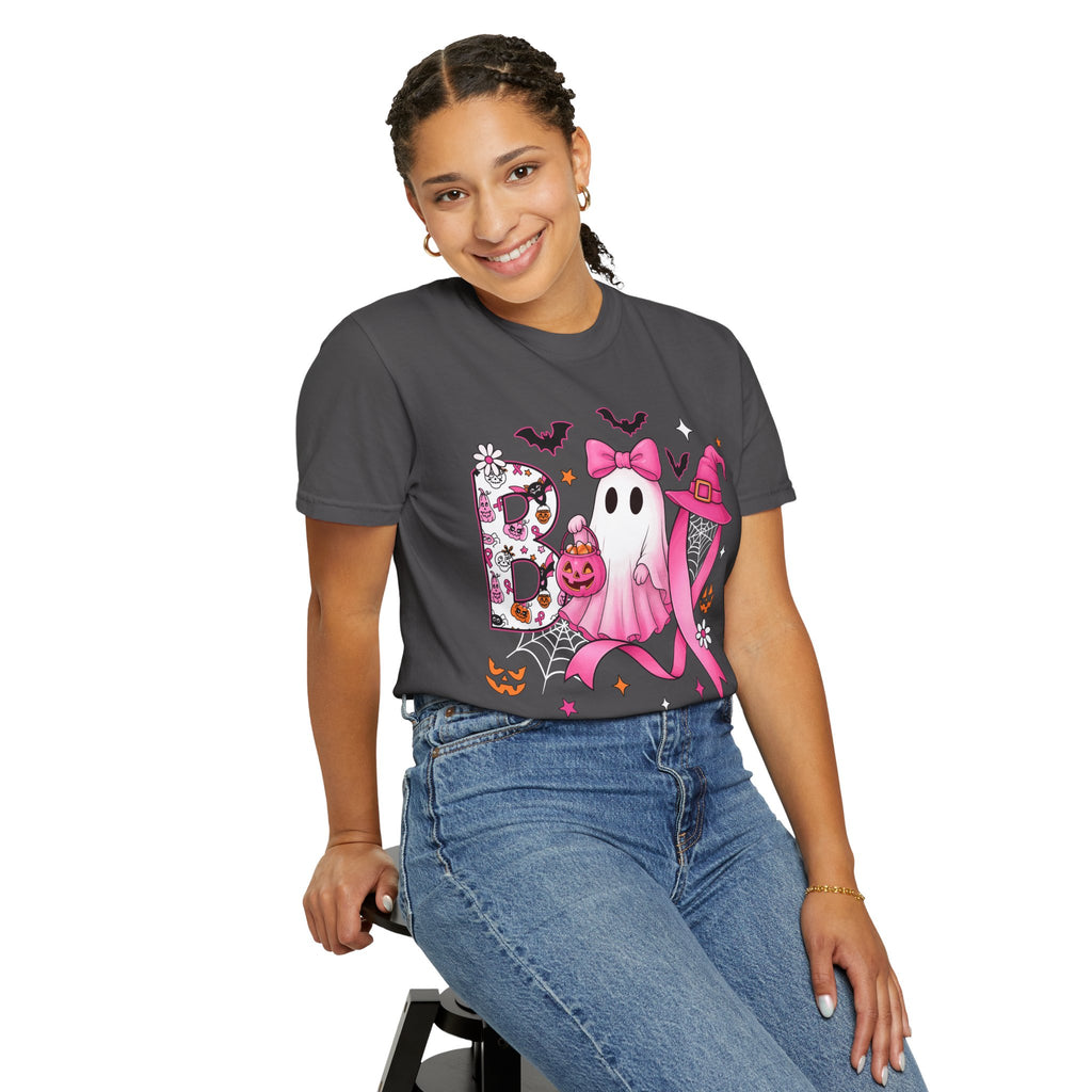 Halloween Ghost Breast Cancer Awareness T-Shirt