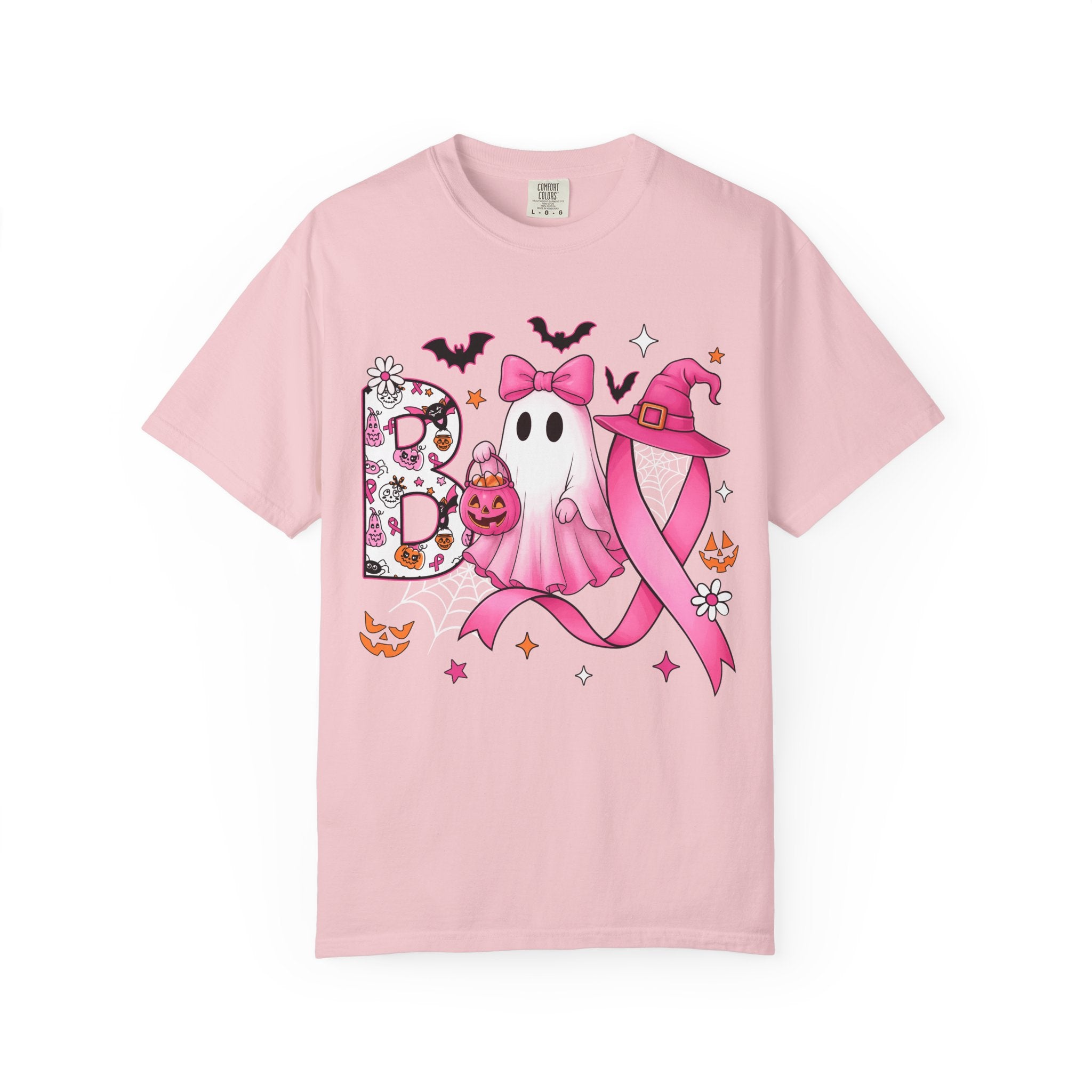 Halloween Ghost Breast Cancer Awareness T-Shirt