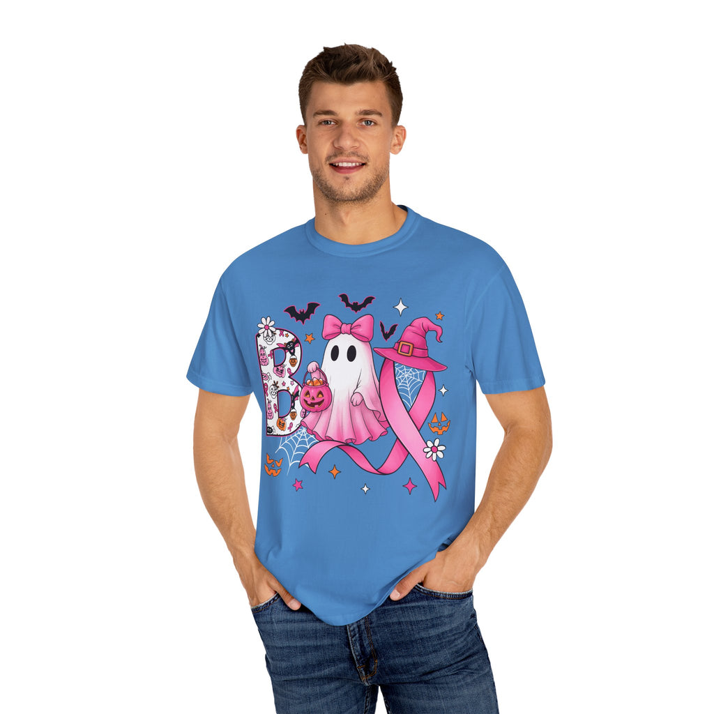 Halloween Ghost Breast Cancer Awareness T-Shirt