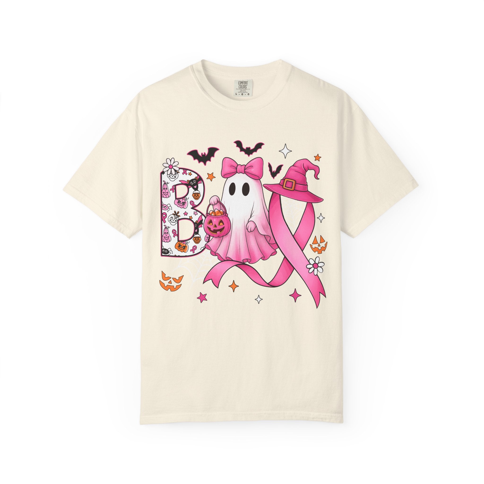 Halloween Ghost Breast Cancer Awareness T-Shirt