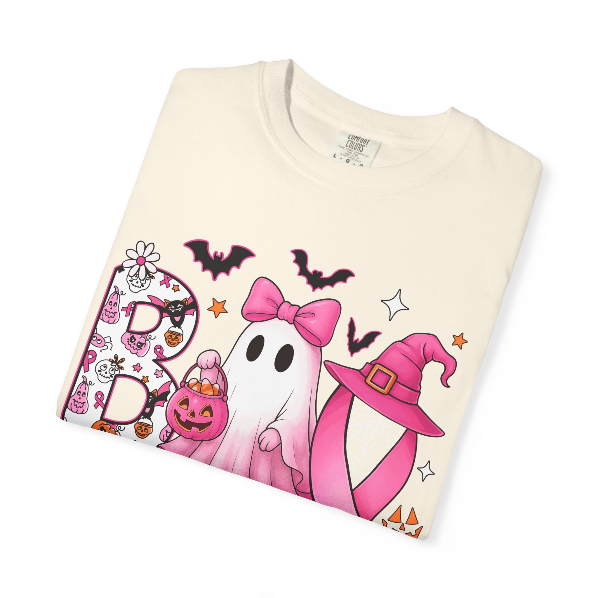 Halloween Ghost Breast Cancer Awareness T-Shirt