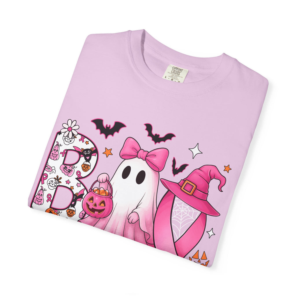 Halloween Ghost Breast Cancer Awareness T-Shirt