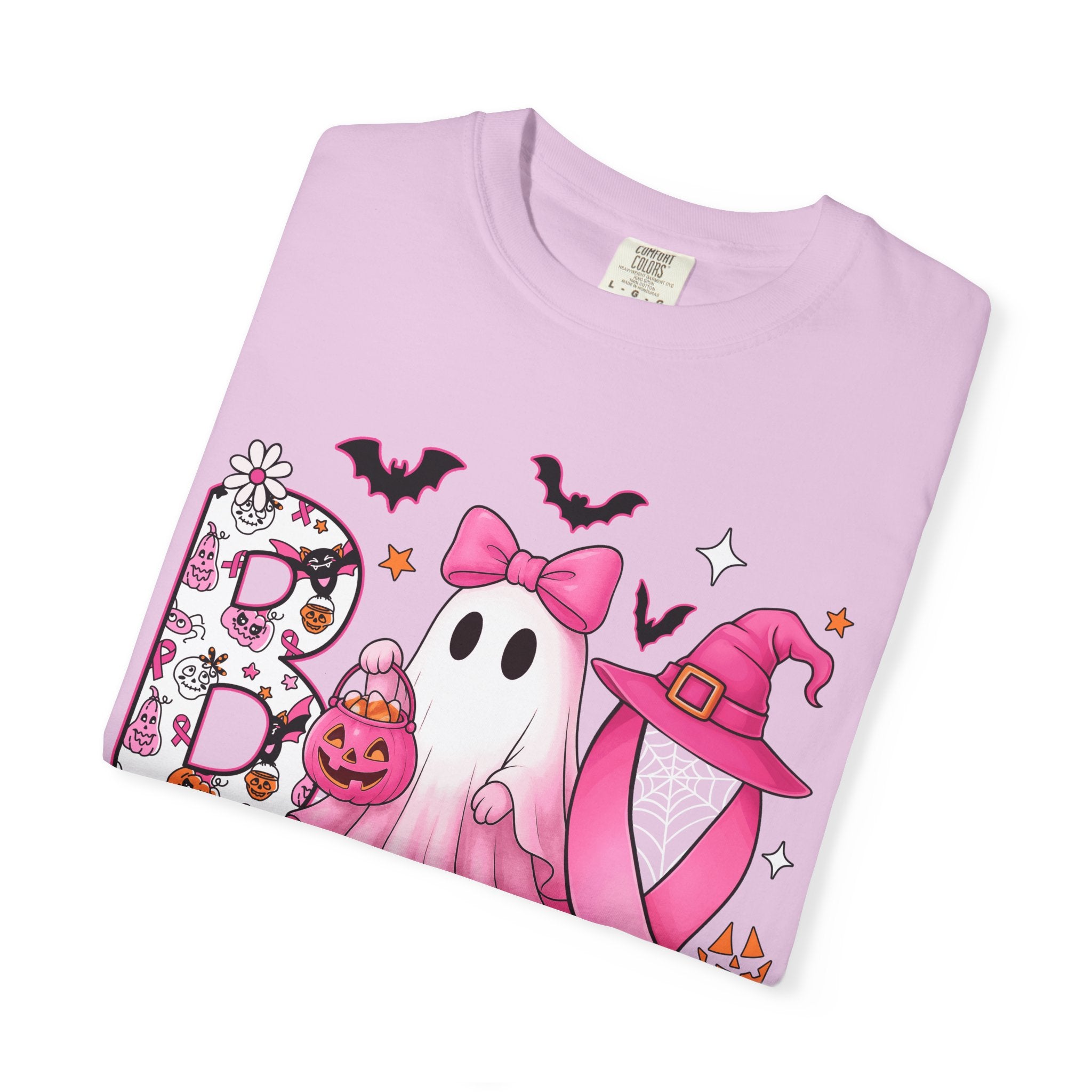 Halloween Ghost Breast Cancer Awareness T-Shirt