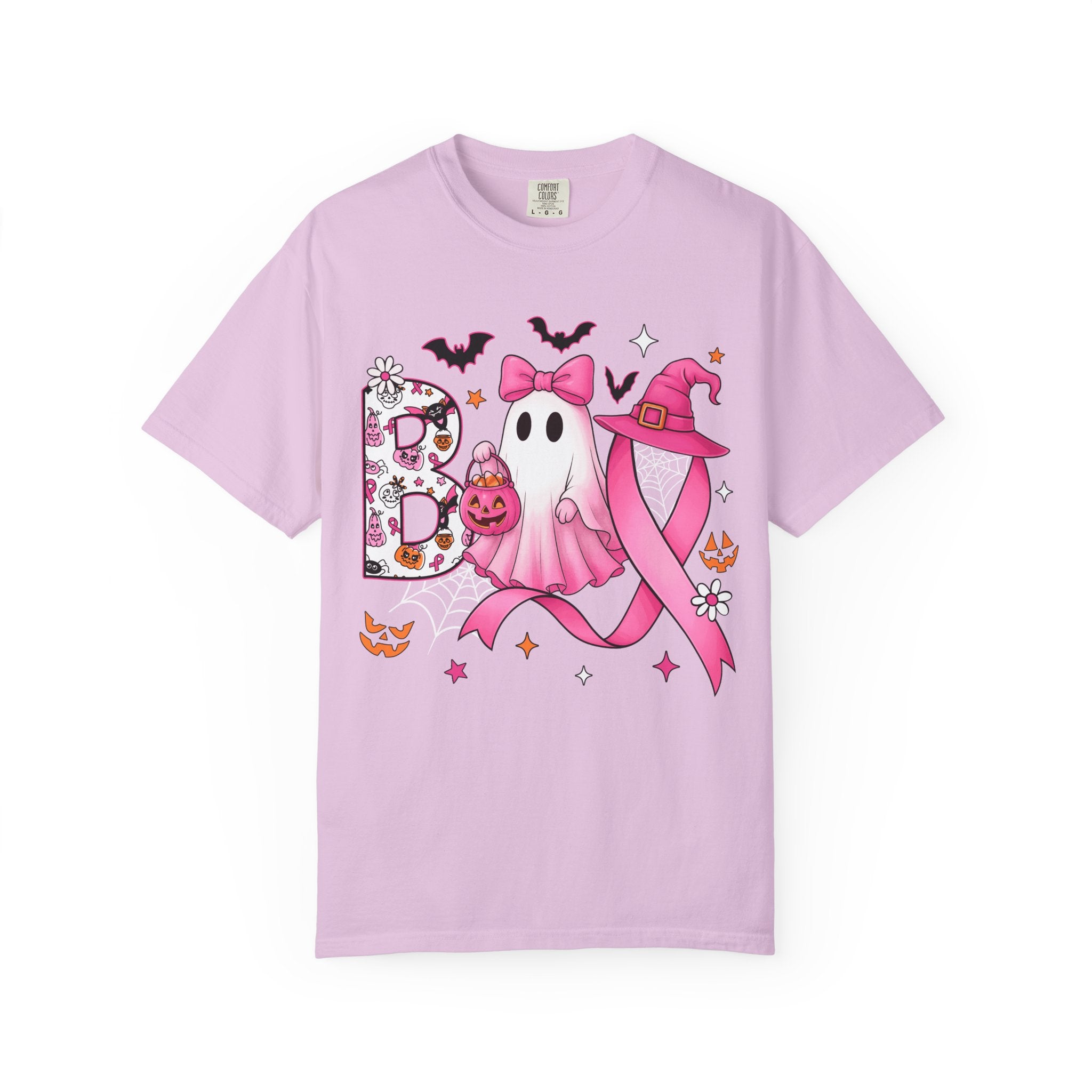 Halloween Ghost Breast Cancer Awareness T-Shirt