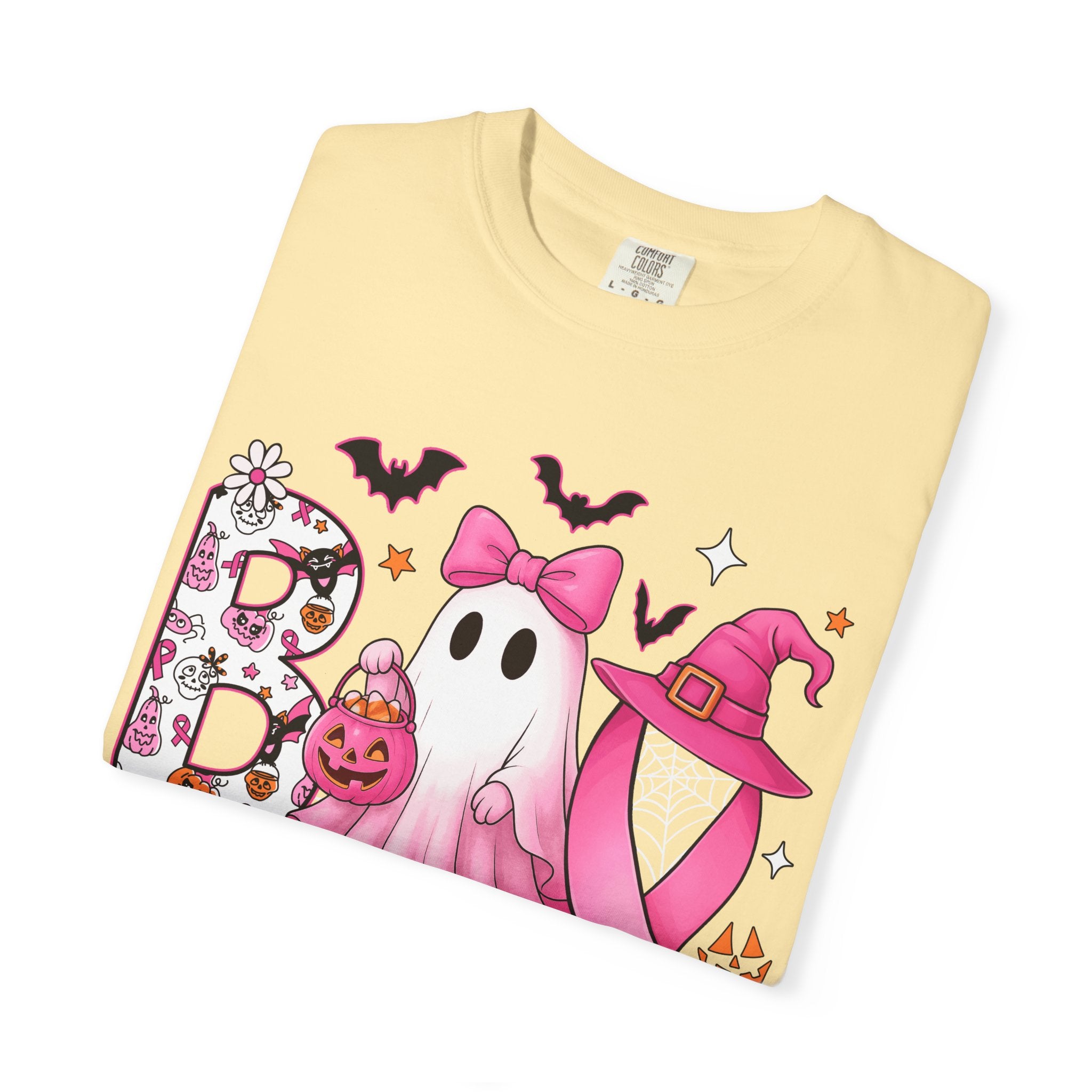 Halloween Ghost Breast Cancer Awareness T-Shirt