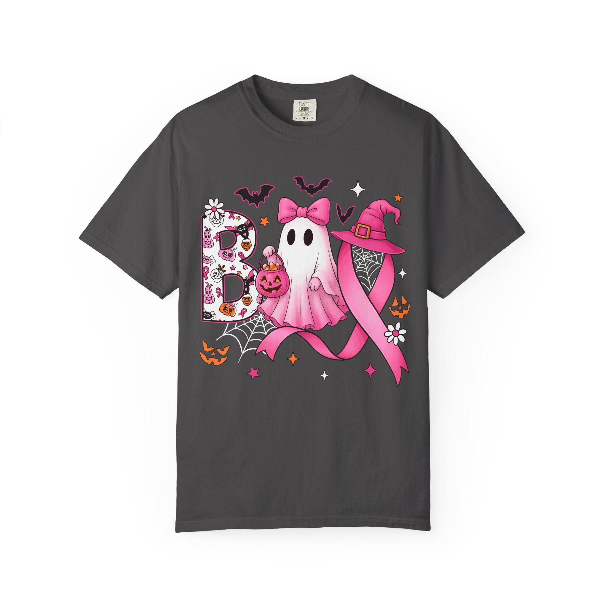 Halloween Ghost Breast Cancer Awareness T-Shirt