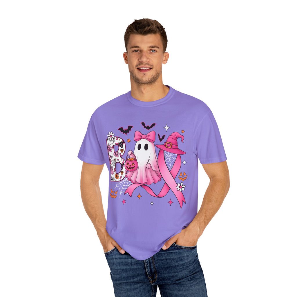 Halloween Ghost Breast Cancer Awareness T-Shirt