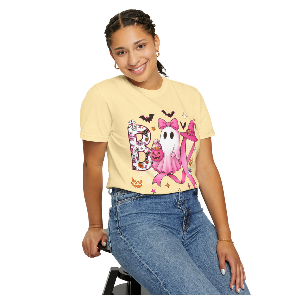 Halloween Ghost Breast Cancer Awareness T-Shirt