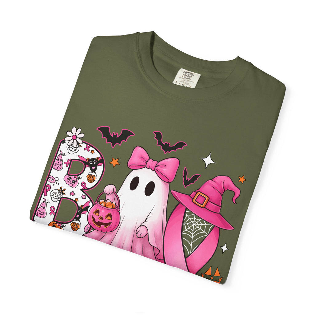 Halloween Ghost Breast Cancer Awareness T-Shirt