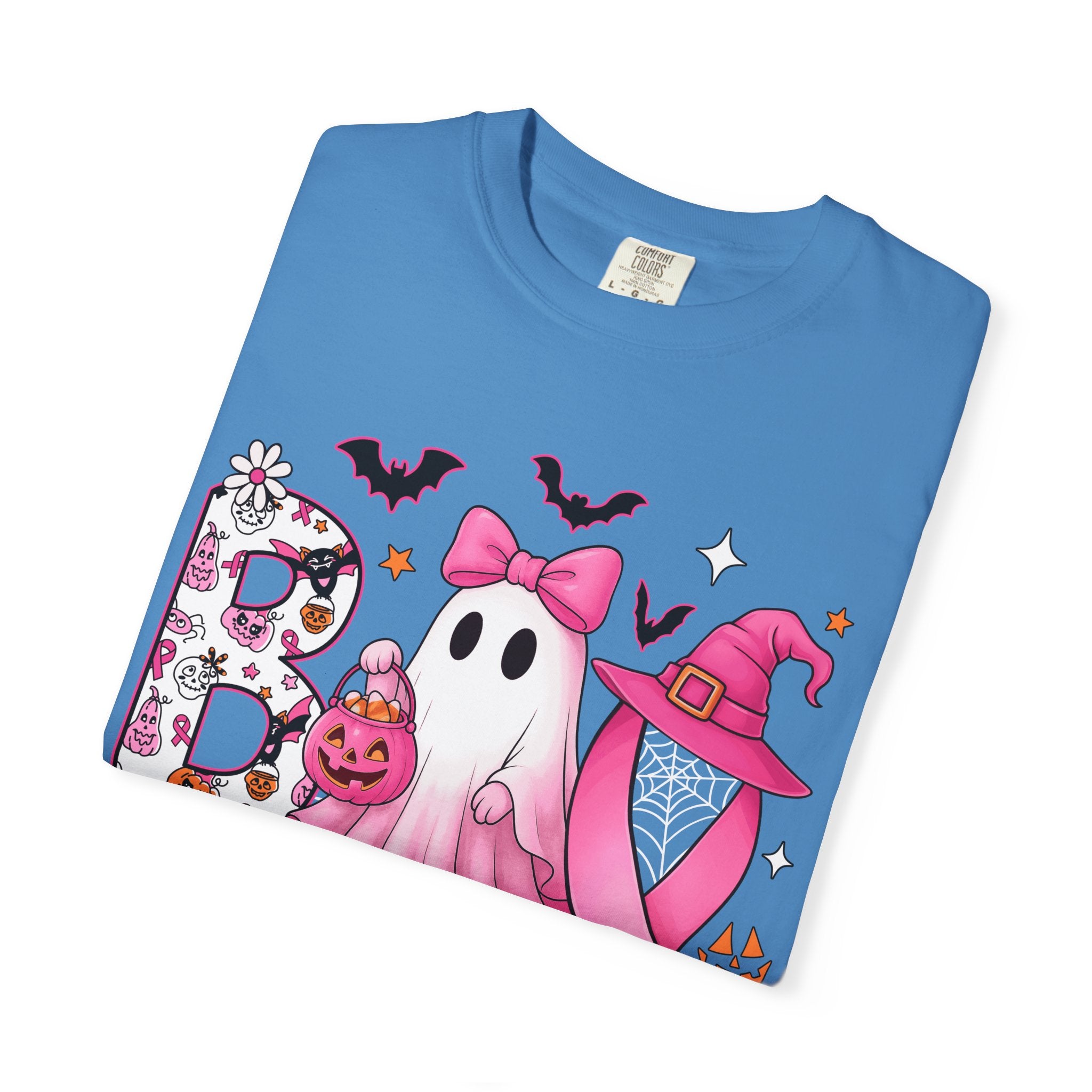 Halloween Ghost Breast Cancer Awareness T-Shirt