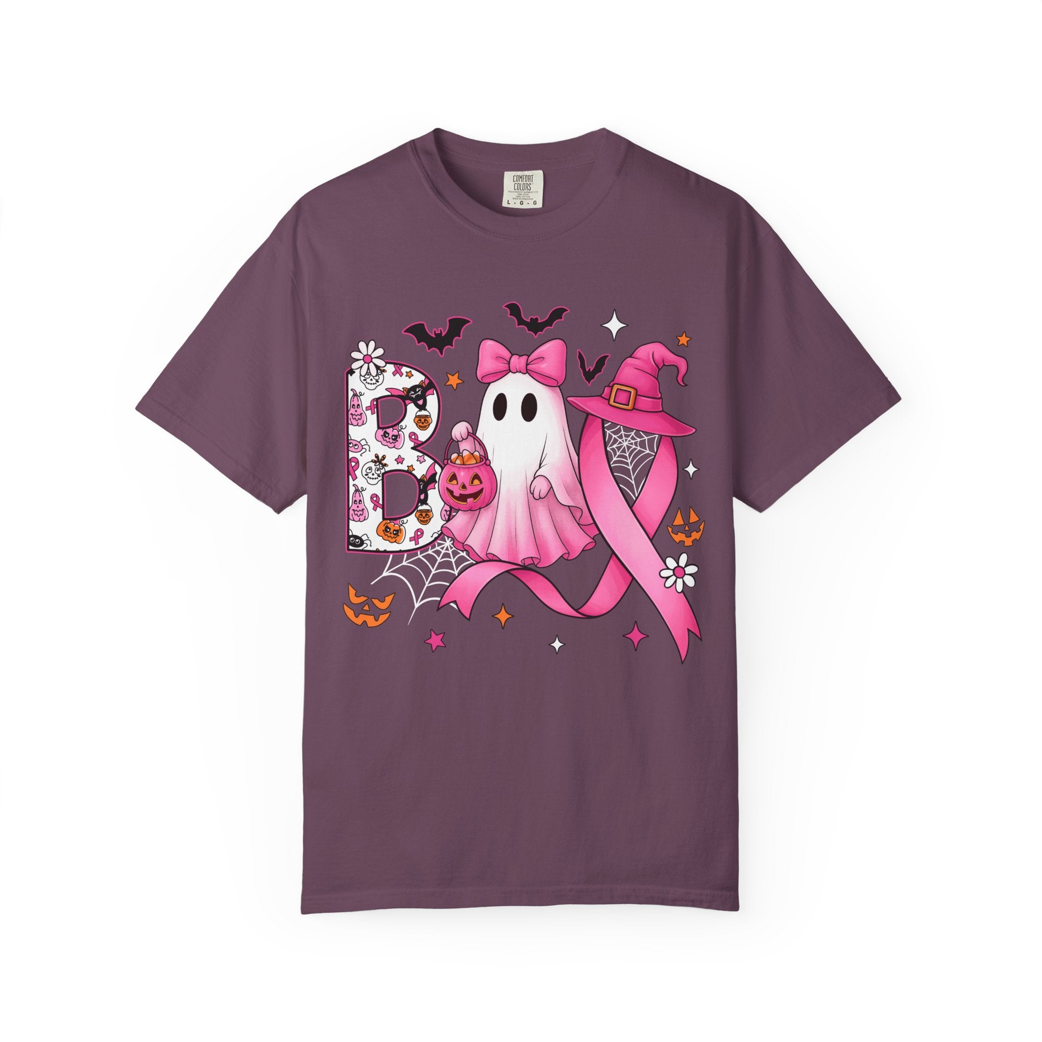 Halloween Ghost Breast Cancer Awareness T-Shirt