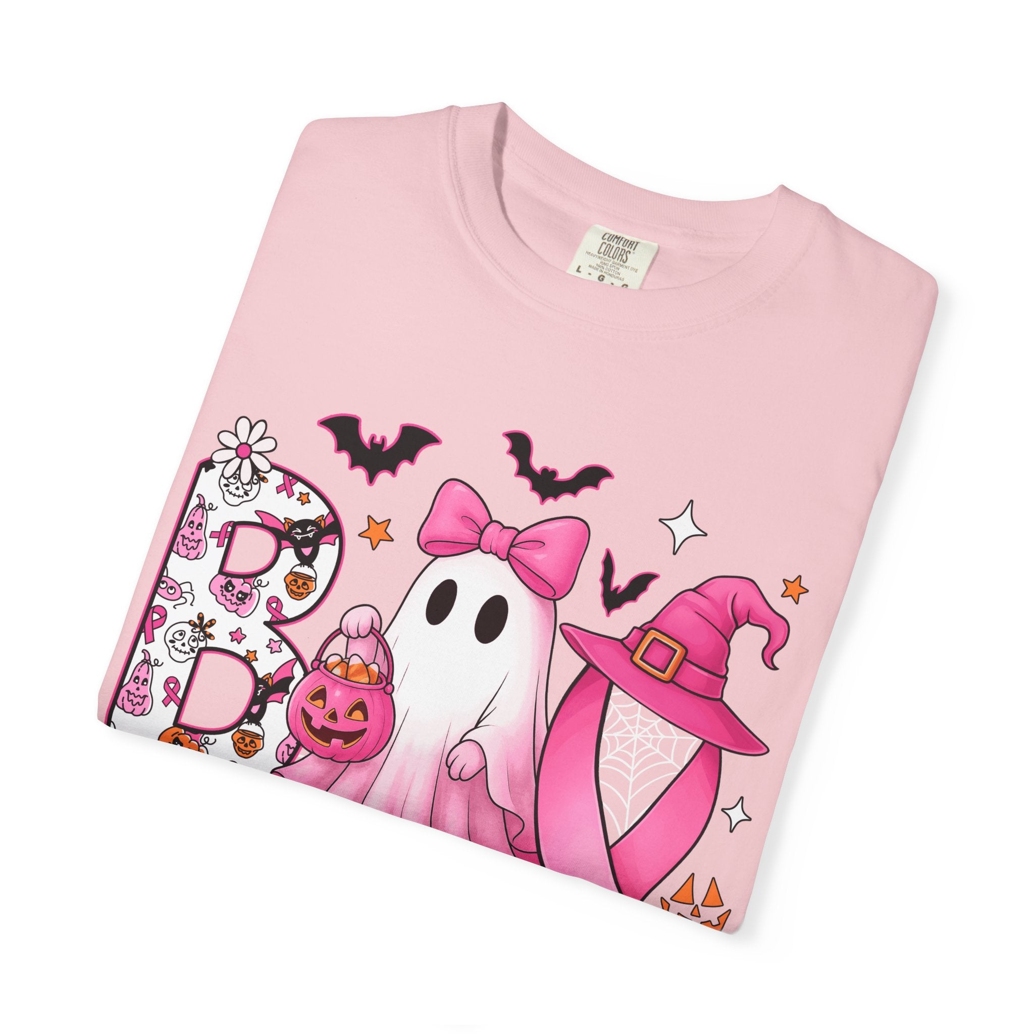 Halloween Ghost Breast Cancer Awareness T-Shirt