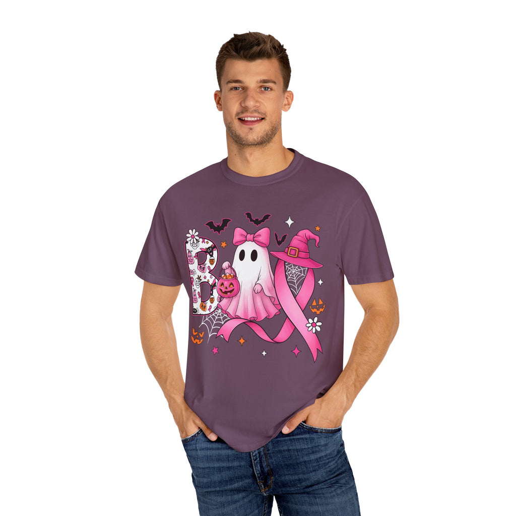 Halloween Ghost Breast Cancer Awareness T-Shirt