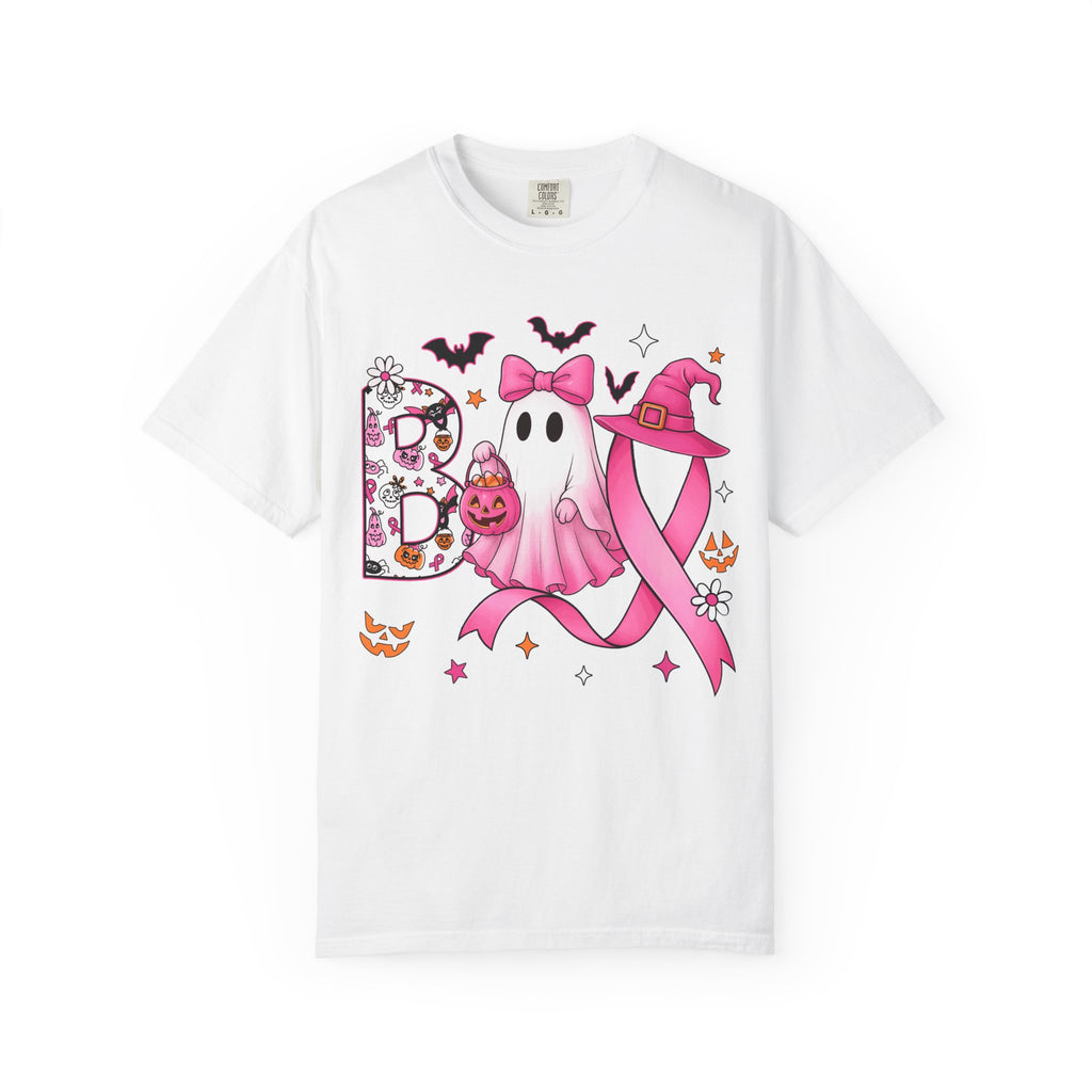 Halloween Ghost Breast Cancer Awareness T-Shirt