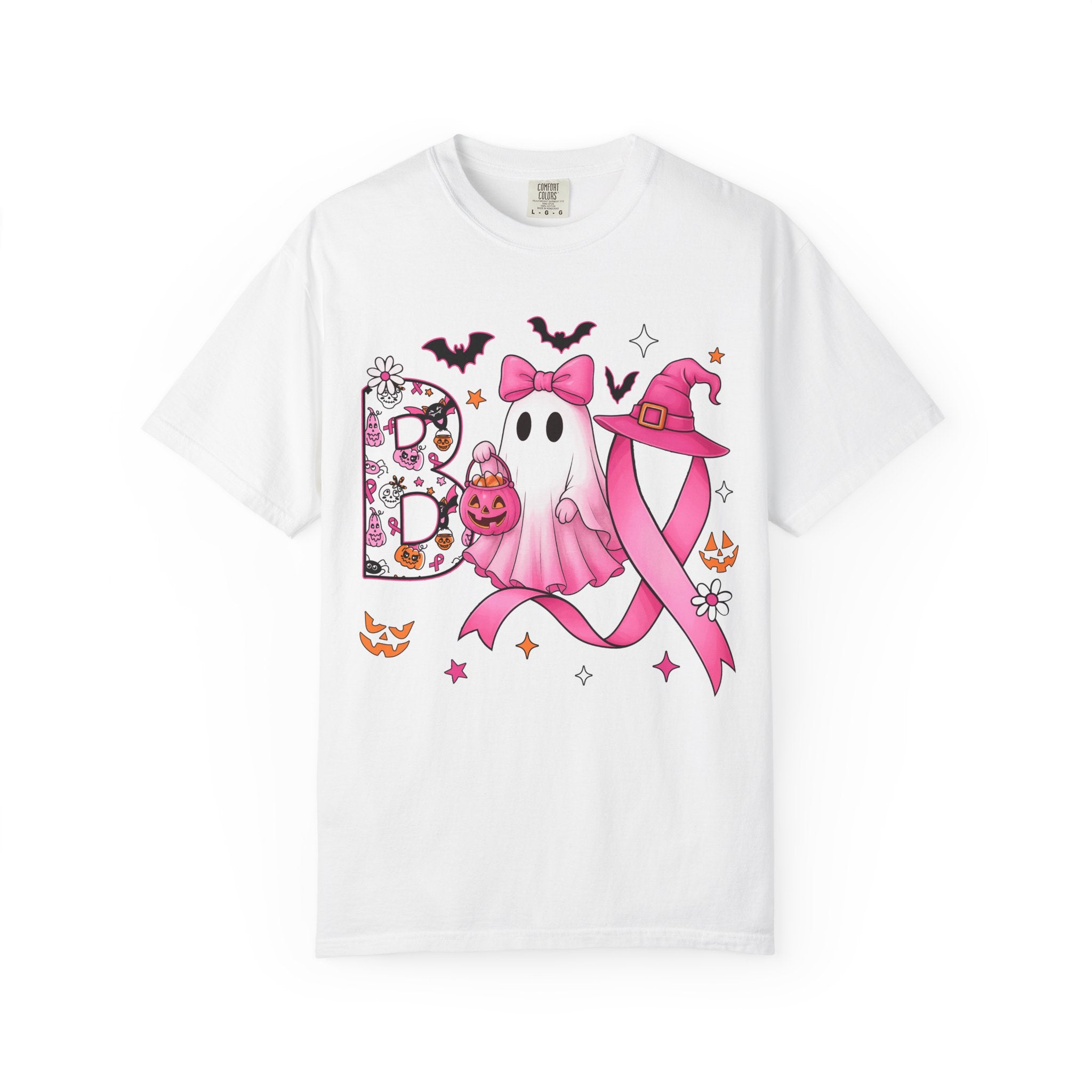 Halloween Ghost Breast Cancer Awareness T-Shirt