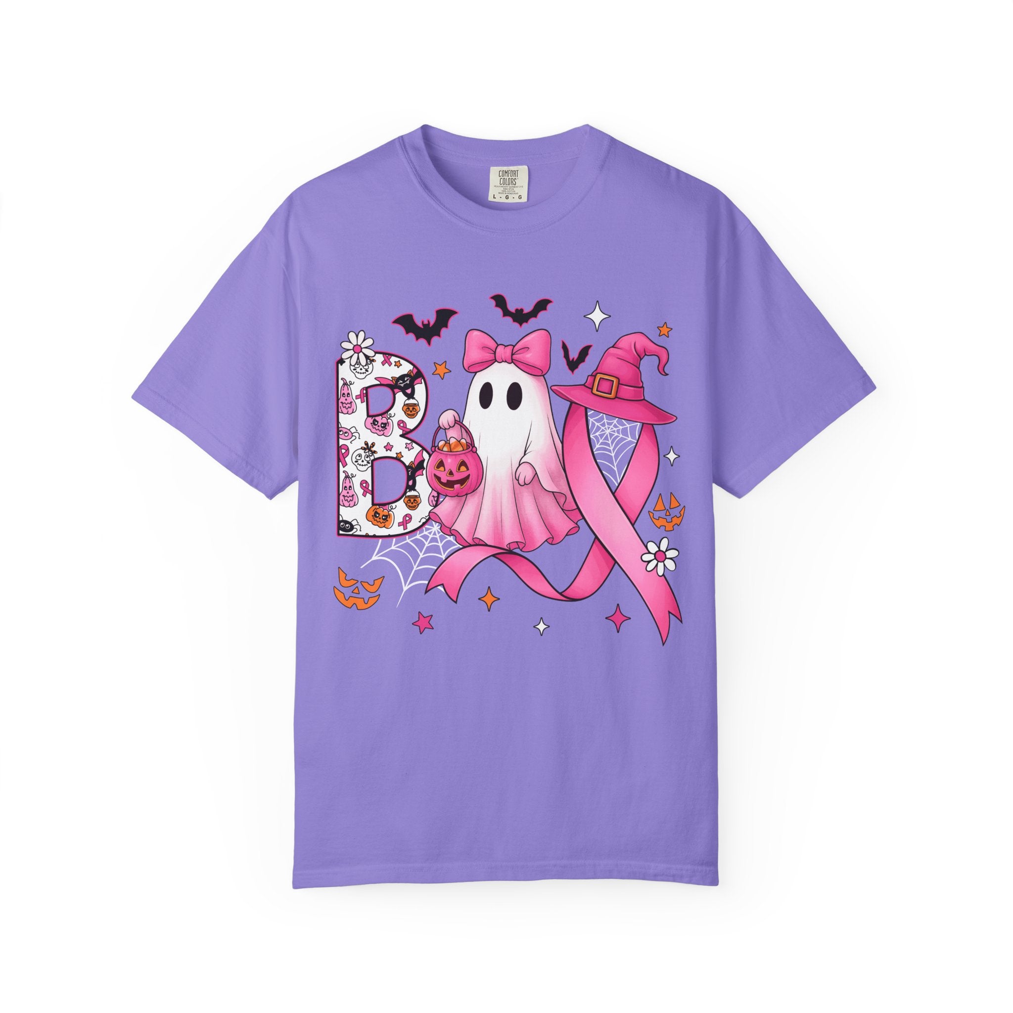 Halloween Ghost Breast Cancer Awareness T-Shirt